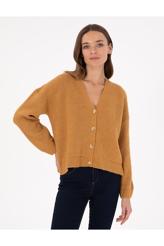 Pierre Cardin Kadın Camel Hırka Triko 50300112-vr015 Camel