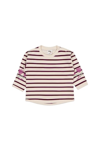 Civil Baby Çizgi Emp. Çiçek Nakışlı 6-18 Ay Sweatshirt - Bej