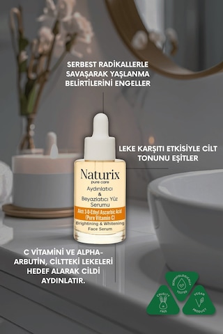 Aydınlatıcı Ve Beyazlatıcı Yüz Serumu C Vitamini Alpha-arbutin & Niacinamide 30ml