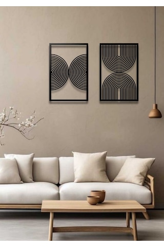 Bohem Stil Modern 2 Li Metal Duvar Dekoru Seti 60 X 75