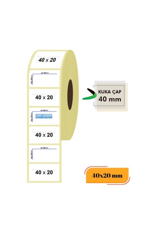 40x20termal Etiket Düz Baskısız Beyaz Etiket 2000 Adet 5 Rulo Diğer