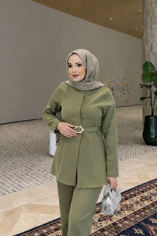 Riella Butik Murillo Tesettür Ceket Takım Haki