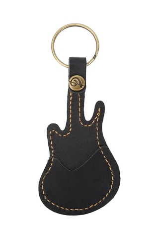 Pena Tutucu Gitar Anahtarlık Kılıfı Deri Çanta Siyah B Diğer