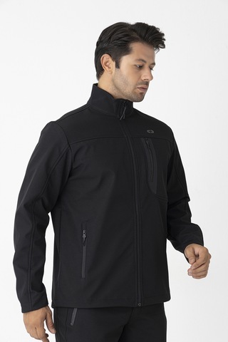 Crozwise Siyah Erkek Su Geçirmez Softshell Outdoor Mont / Ceket - 5039-10