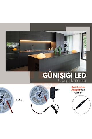 2 Metre Günışığı İç Mekan Şerit Led Tak Çalıştır Adaptör Dahil