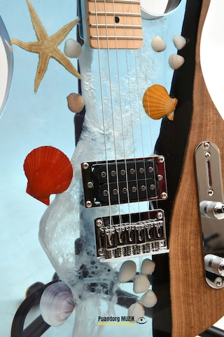 Elektro Gitar Maldiv Custom Epoksi & Yıllanmış Ağaç Kişiye Özel Maimi Blue