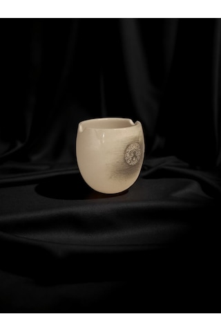 Resim, Fırça - Dekoratif Boya Seramik Su Kabı 5x6,5x6,5 Cm