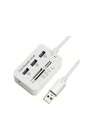 Xuweiwei Beyaz 7si 1 Arada Usb Type C 30 Hub 3 Port 4 Port Genisletici Sd Tf Ms M2 Hafiza Kart Okuyucu Adaptor Pc Laptop