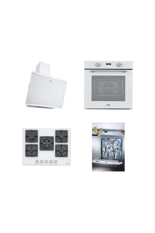 Franke FMA 86 H WH - FHNS 705 WH - FPJ 615 V WH/SS - FDW 614 D6P 4 lü Beyaz Ankastre Set