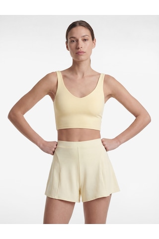 Koton Kolsuz V Yaka Slim Fit Sporcu Sütyeni Sarı 6sak30194nk
