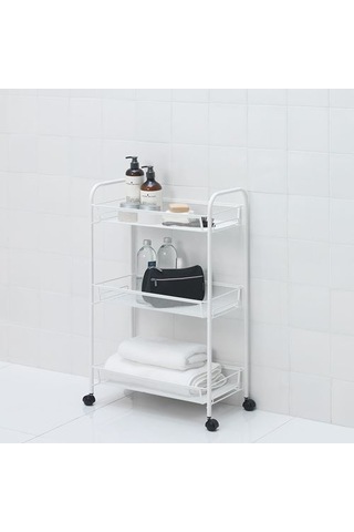 Ikea Hornavan Servis Arabası, Beyaz, 26x48x77 Cm