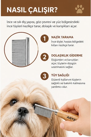 Buddy Mini Köpek Göz Ve Yüz Çevresi İçin Tarama Tarağı