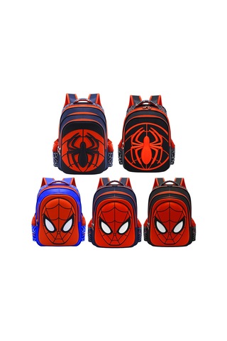 Aubyhe Öğrenci Spor Çantası 1-3. Sınıf 3d Spiderman Desenli Su Geçirmez Omuz Çantası Bel Desteği Renkli Çok Renkli
