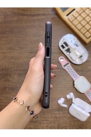 Samsung Galaxy A12 Uyumlu Premium Deri Dokulu Darbelere Karşı Dayanıklı Nazal Silikon Kılıf Siyah