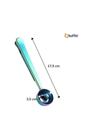 Büro Ev Ofis Hediyesi İçin Renkli Mandallı Paslanmaz Çelik Kahve Ölçü Kaşığı Gri