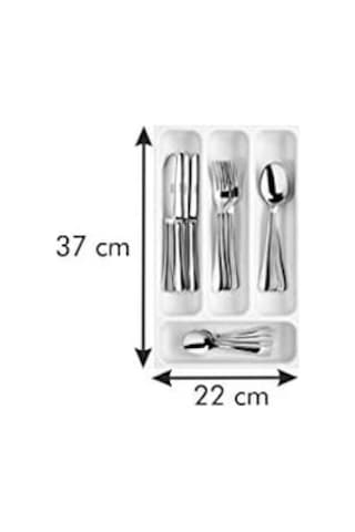 Flexispace 899410 Mutfak Gereçleri İçin Çekmece Düzenleyici, Plastik, Beyaz, 37 X 22,2 X 4,5 Cm Çok Renkli
