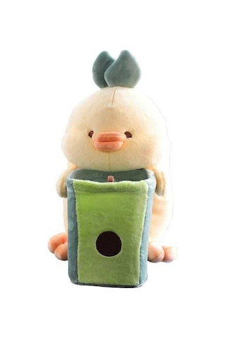 Createtech Yumuşak Ördek Peluş Oyuncak Sevimli Suntek Kutusu Çöp Araba Tp Çok Renkli