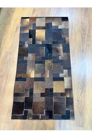 Büyük Parçalı Dana Derisi Patchwork Halı 80x140 Diğer