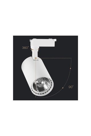 30w Cob Led Ray Spot Sarı Işık 3000k Beyaz Kasa 3 Adet Çok Renkli