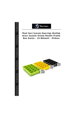 Özel Seri İçecek Hazırlığı Mutfak Aracı Sunum Ürünü Renkli Pratik Buz Kalıbı - 15 Bölmeli - Silikon Çok Renkli