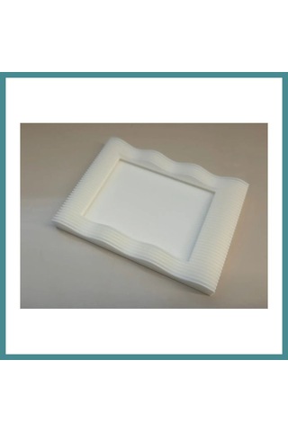 Trendexa 3d Baskı Dalgalı Çizgili Mini Fotoğraf Çerçevesi Masaüstü Ve Buzdolabı Magnetli Çerçeve Beyaz Mac