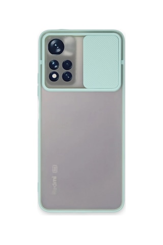 Newface - 318 - Xiaomi Redmi Note 11 Pro Plus 5g Kılıf Palm Buzlu Kamera Sürgülü Silikon - Csmo-tex - - Turkuaz