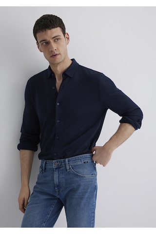 Mavi - Lacivert Liyosel Gömlek 0211582-70488 Lacivert