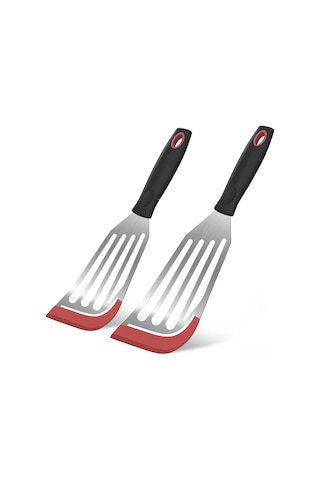 Gajeena 2'li Paslanmaz Çelik Süzgeç Spatula Seti: Teflon Tavaslara Uygun, Esnek İnce Kenar, Balık Ve Yumurta Döndürme