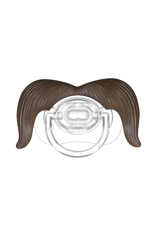 Qingmipy Bebek İçin Eğlenceli Bıyıklı Silikon Emzik Rahatlatan, Diş Kaşıma Ve Ortodontik Destek, Bpa İçermez, Doğal Renk