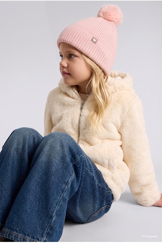 Defacto Dokuma Etiketli Triko Bere Kız Bebek E9999a526wnpn424 Pembe-pn424
