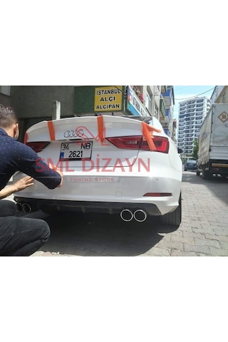 Audi A3 S3 Sedan 2013-16 Difüzör (Plastik) Tampon Arka Ek