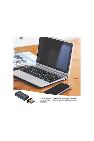 Ally Hdmı To Type-c 4k 60hz Mıknatıs Başlıklı Çevirici Otg Adaptör- 5775 Mh-hs3071-0179