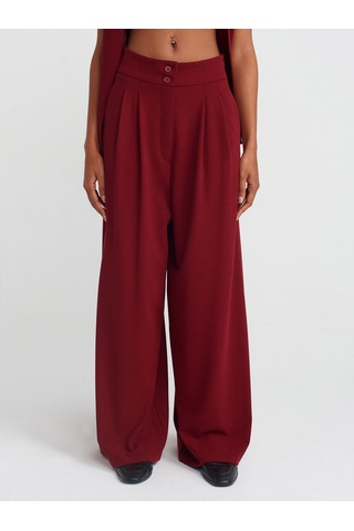 Dilvin 71585 Pensli Kısa Paça Pantolon Bordo