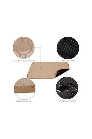 Lemestar Köpekler İçin Yeniden Kullanılabilir Su Geçirmez Emici Pee Pad - Koku Kontrolü, M Büyüklüğü, Bej Renk