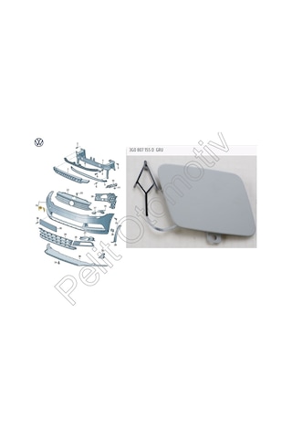 Passat B8 Ön Tampon Çeki Demir Kapağı 3g0807155d
