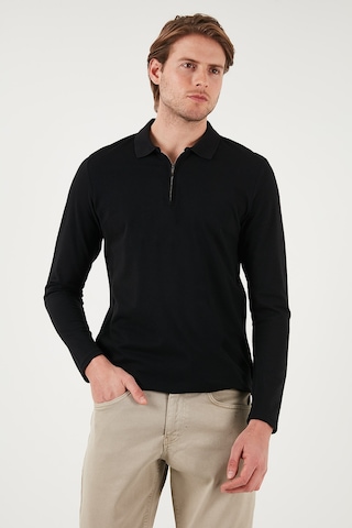 Buratti Pamuklu Slim Fit Yarım Fermuarlı Polo Yaka Erkek Sweat 5903010 Siyah