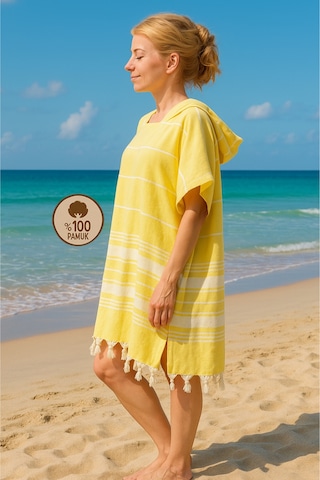 %100 Pamuk Yetişkin Peştemal Panço Bornoz Plaj Havlusu Sarı L-xl Sarı