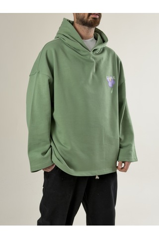 Cocopelli Stable Kapüşonlu Yeşil Oversize Erkek Sweat Coc2707 Yeşil