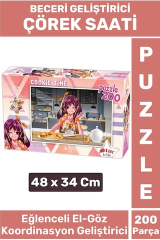 Özel Seri Eğlenceli El Göz Koordinasyon Beceri Geliştirici Çocuk 200 Parça Puzzle Çörek Saati