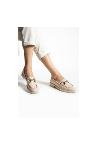 Jane Kadın Loafer Makosen Casual Toka Detay Günlük Ayakkabı BEJ RUGAN