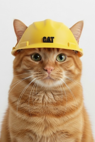 Kedi İnşaat Baretli Kostüm Eğlenceli Kedi Şapkası & Fotoğraf Aksesuarı