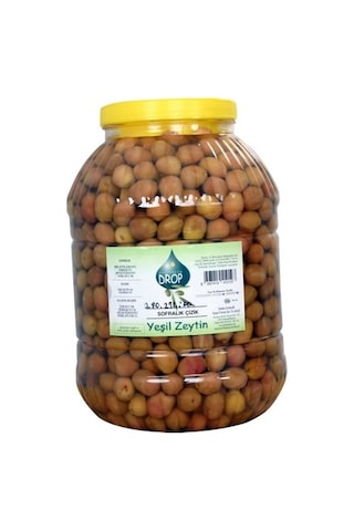 Drop Edremit Yeşil Çizik Zeytin Pet 3500 G Drop Edremit Yeşil Çizik Zeytin Pet 3500 G