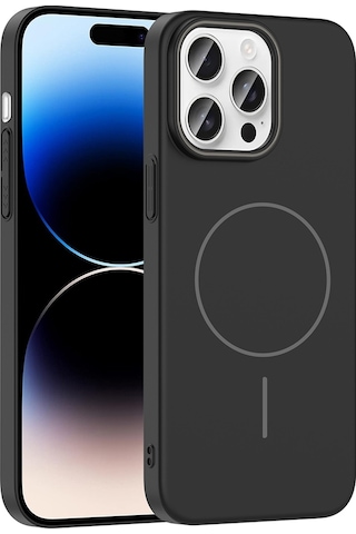 Ardemix İphone Uyumlu 14 Pro Max Kılıf Magsafe Şarj Özellikli Ruby Silikon Kapak - Mürdüm Şeffaf