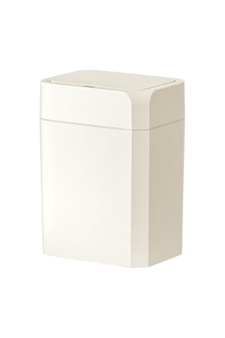 Qfdr Hareket Sensörlü Çöp Kutusu, Kapaklı 3,5 Galon Otomatik Beyaz