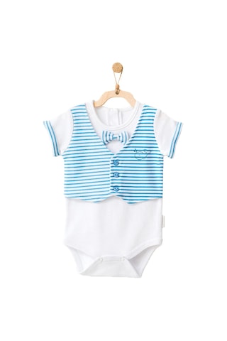 Andywawa Erkek Bebek Balina Motifli Papyonlu Tulum Şort Takımı Ac21554r 001