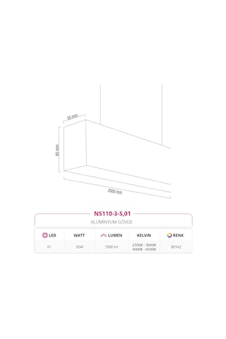 Nevo 200 Cm Linear Sarkıt Ns110-3-S,01