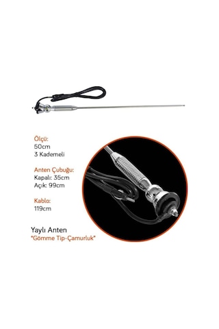 Üniversal Yaylı Anten Gömme Nikel Krom Çamurluk Anteni Uzayabilen