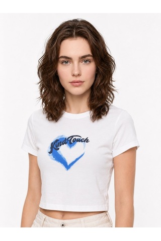 LOFT Crop Kadın Tshirt K.kol Lf2042272 Q1.v1 Beyaz