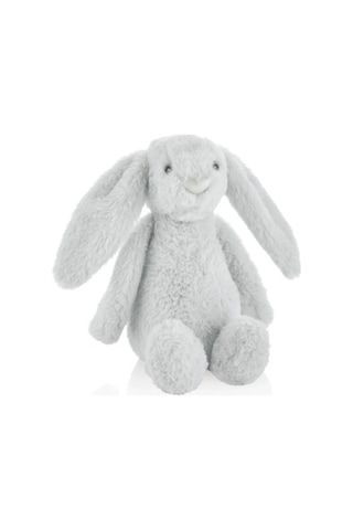 35 Cm Gri Renkli Oturabilen Tavşan Peluş Oyuncak Çok Renkli