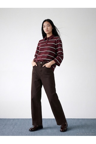 Lcw Modest Kahverengi Straight Fit Kadın Jean Pantolon